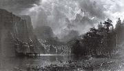 Between the mountains of the Sierra Nevada in Californie Albert Bierstadt